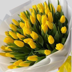 Culinary lively yellow Tulips flower delivery Dubai