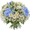 Daisy Bouquet with Blue Hydrangea