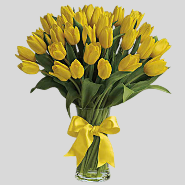 Culinary lively yellow Tulips flower delivery Dubai