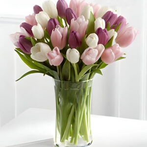 Pastel Harmony Tulip Vase luxury flower delivery dubai